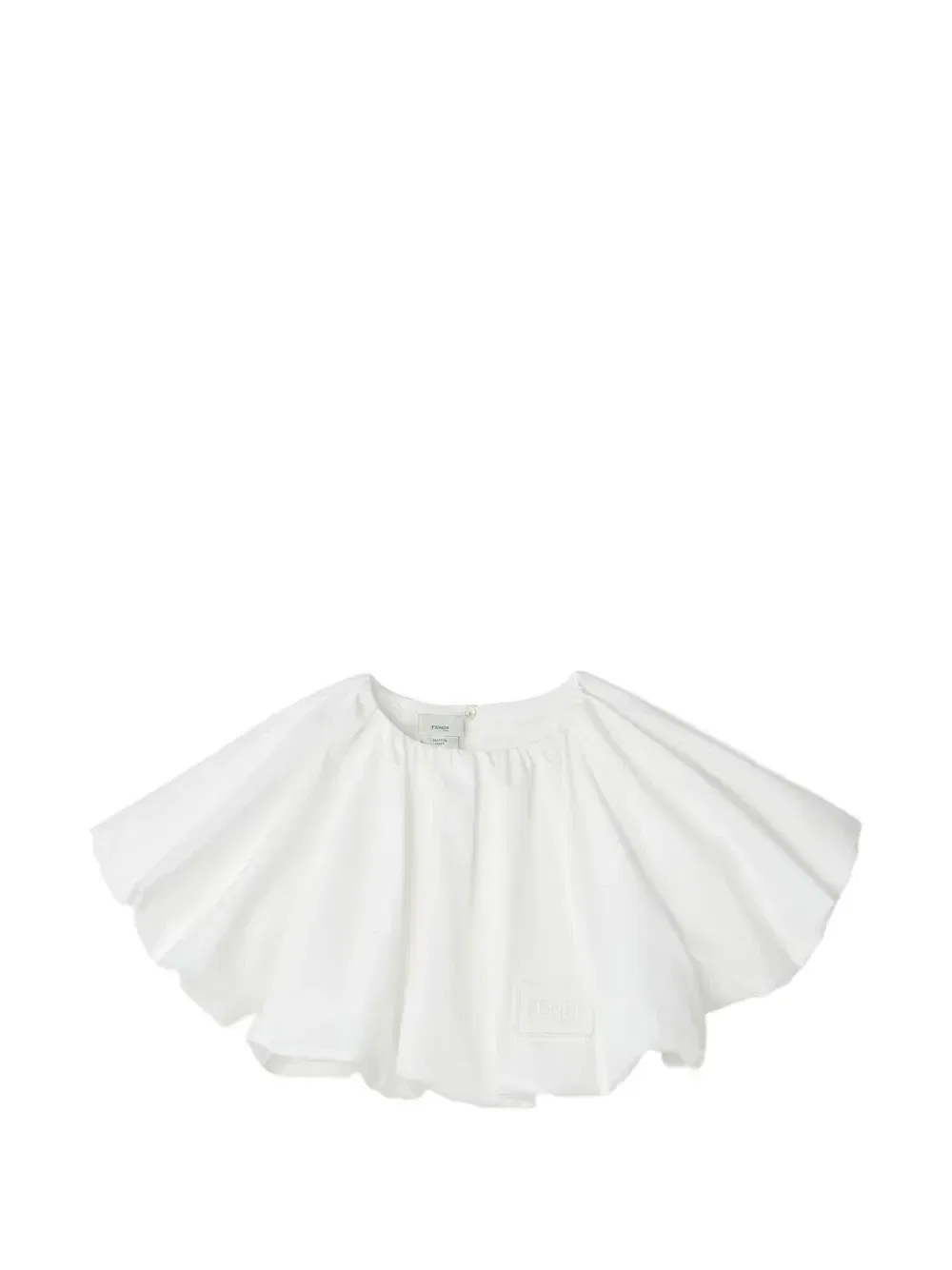Топ с оборками и нашивкой-логотипом FENDI KIDS, белый