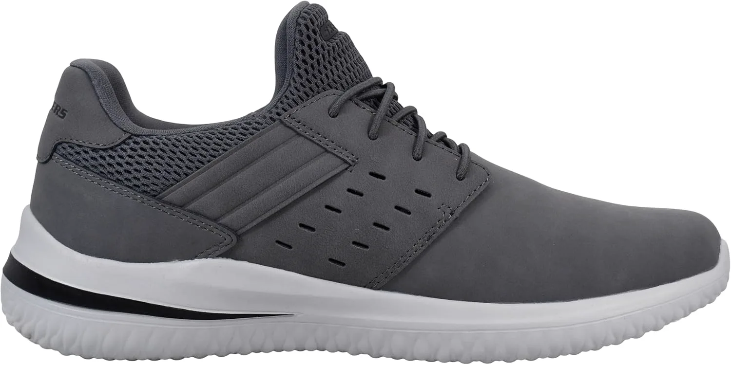 Мужские слипоны Skechers Delson 3.0 - Ezra с кожаными эластичными шнурками — фото 4