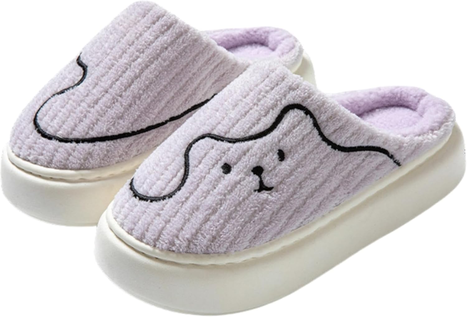 

Тапочки с котами Мультяшные тапочки Хлопковые тапочки для мужчин и женщин дома Плюшевые хлопковые тапочки Милые тапочки Lryaoan, фиолетовый