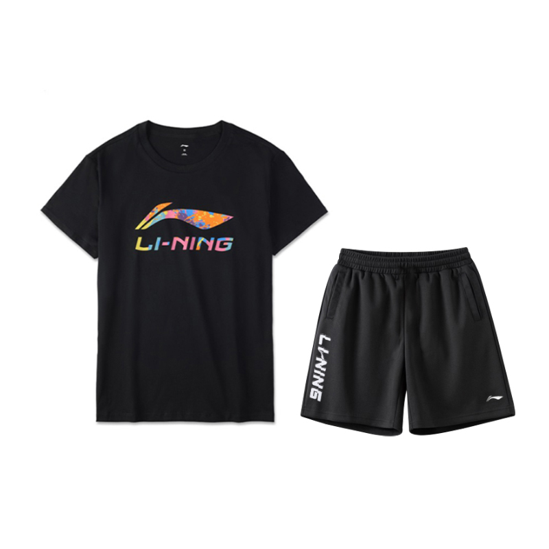 

Коллекция спортивной моды LiNing, повседневная спортивная одежда унисекс, Set (Black) Includes Socks