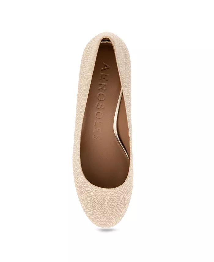 Женские туфли-лодочки Ebel с круглым носком Aerosoles, коричневый/бежевый — фото 4