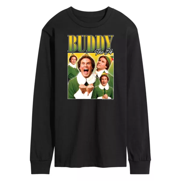 

Мужская футболка с длинным рукавом «Elf Buddy the Elf» Licensed Character, черный