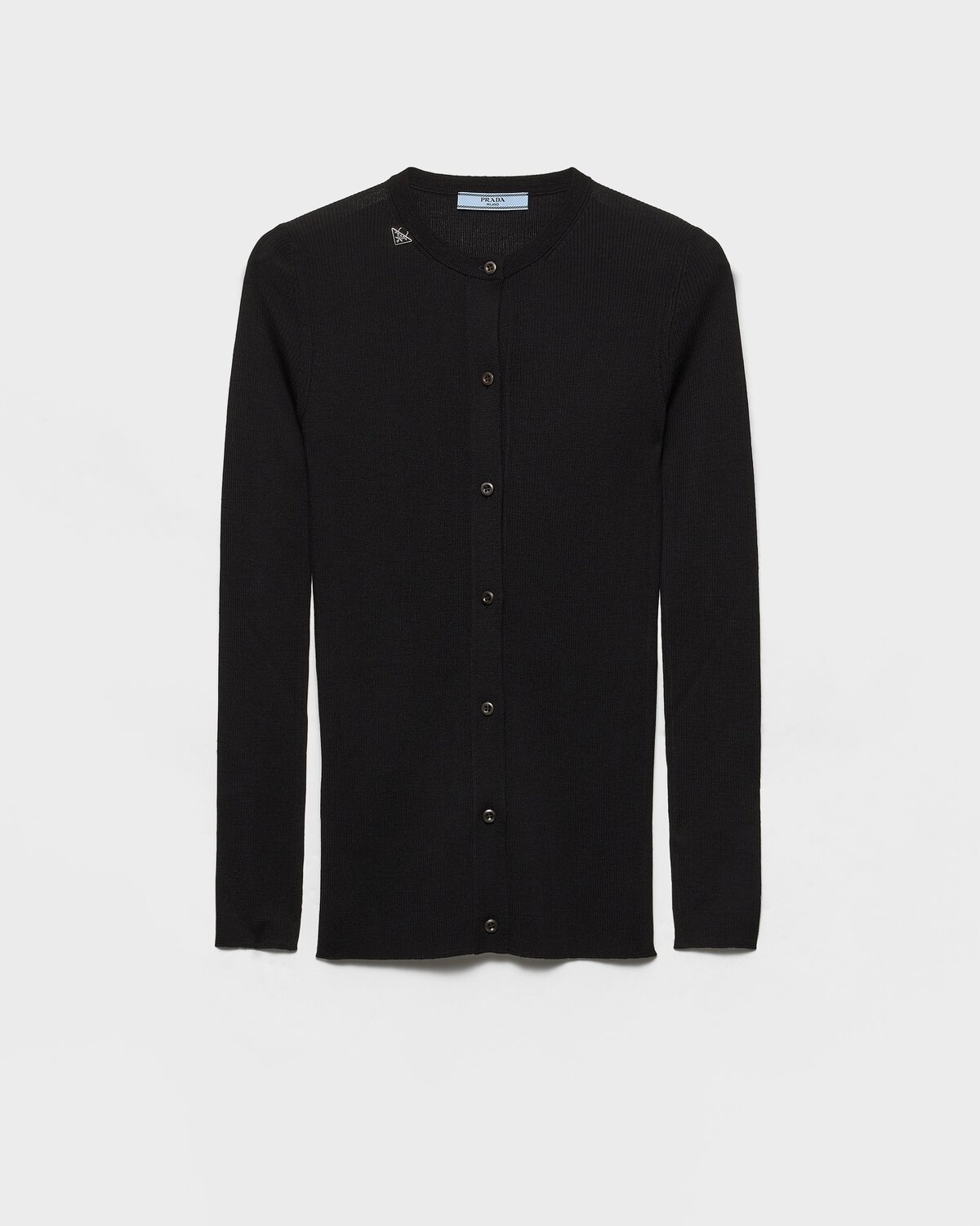 

Кардиган из шерсти в рубчик Prada, черный