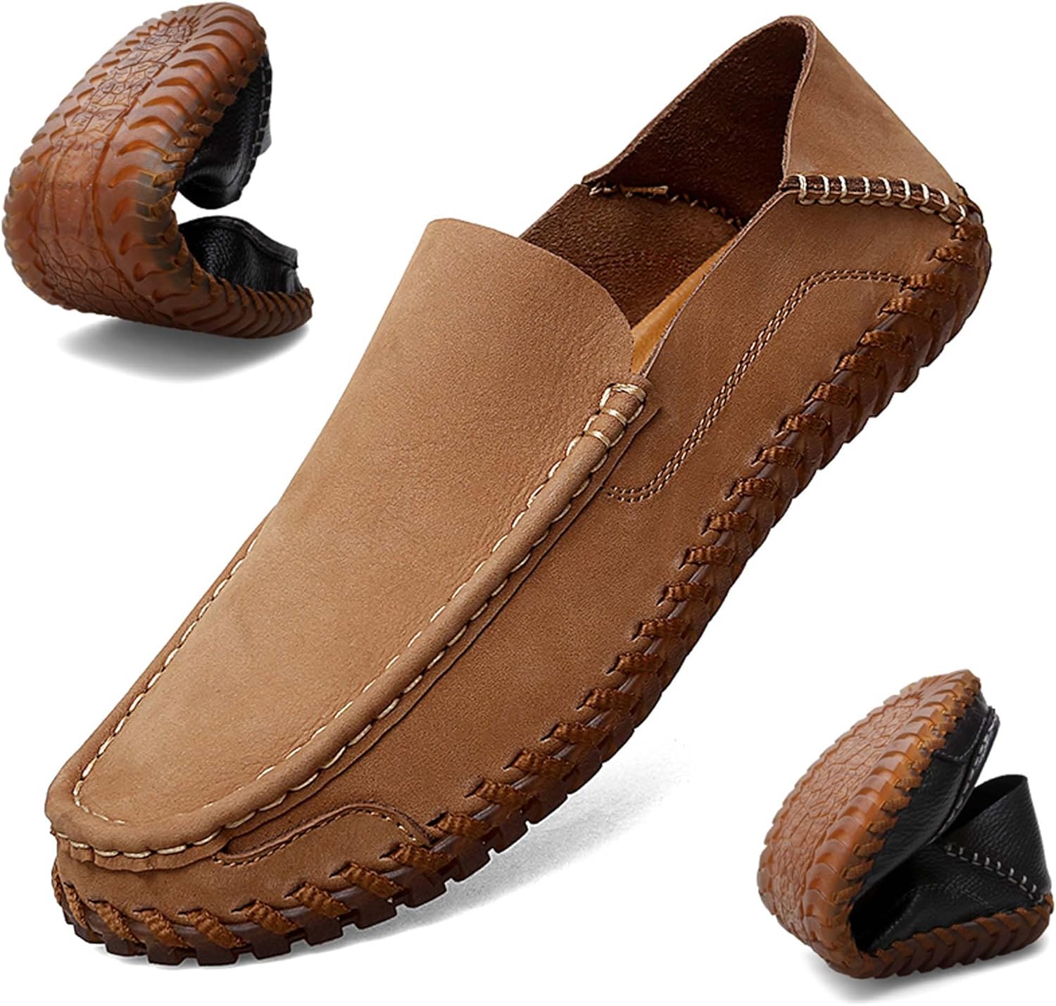 

Мужские повседневные кожаные лоферы Классические деловые офисные формальные туфли для работы и вождения Generic, коричневый