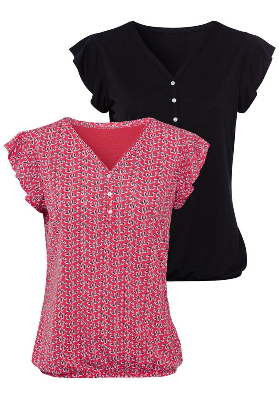 

Блуза LASCANA, цвет Dark pink/Black