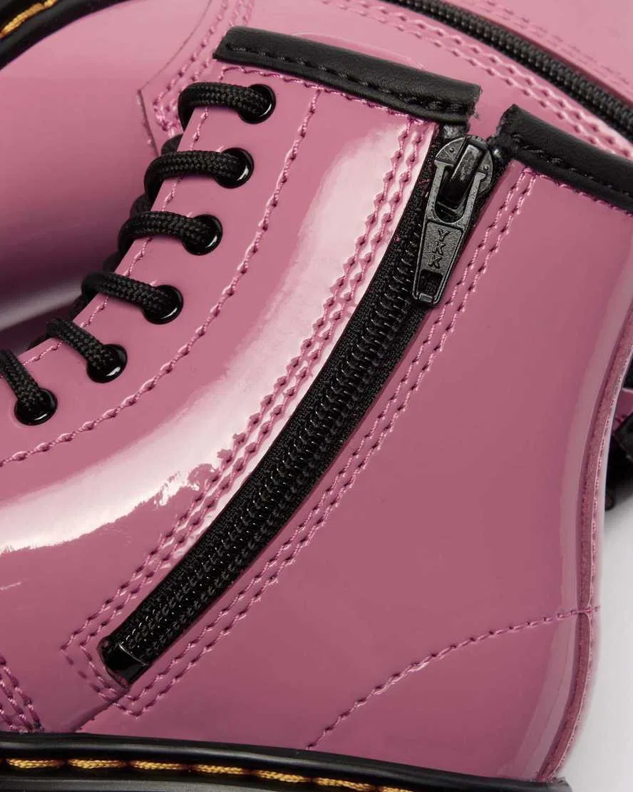 Детские ботинки Dr. Martens 1460 Lamper, лакированные, розовые — фото 3