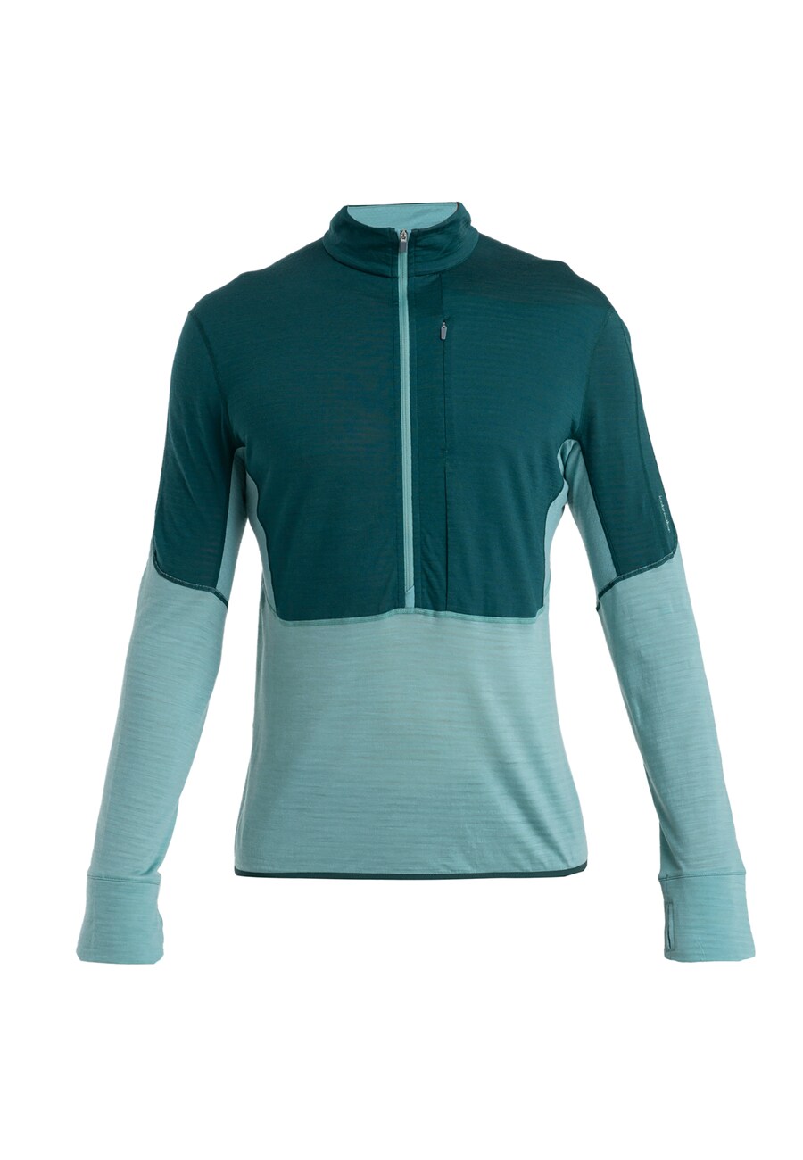 

Лонгслив ICEBREAKER Performance Shirt Realfleece Descender, цвет jade/dark green