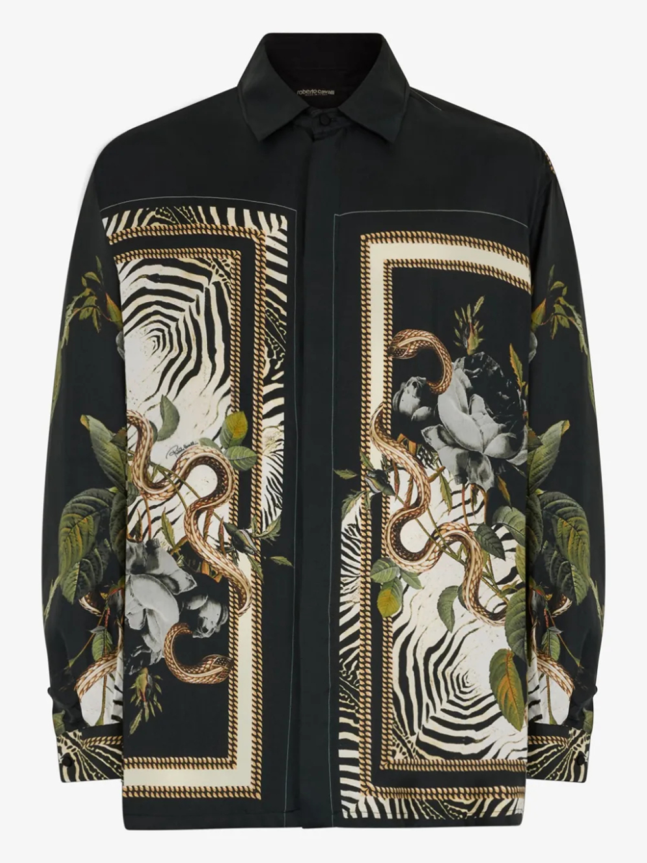 

Шелковая рубашка Roberto Cavalli, черный