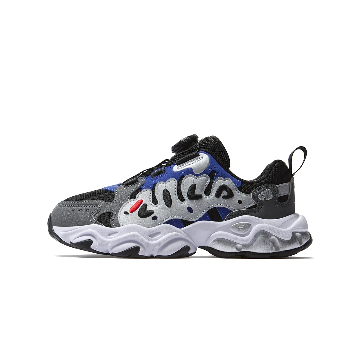 Heritage FHT Synthetic Leather, Textile Cushioning Breathable детские кроссовки для бега Kids' FILA KIDS, f-bp черный/castle серый