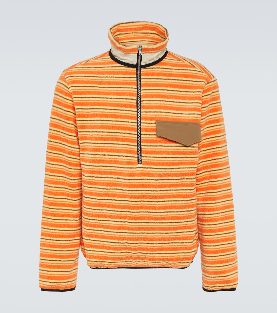 

Полосатый хлопковый свитер Kragi с застежкой-молнией на половину длины Ranra, Workwear Orange