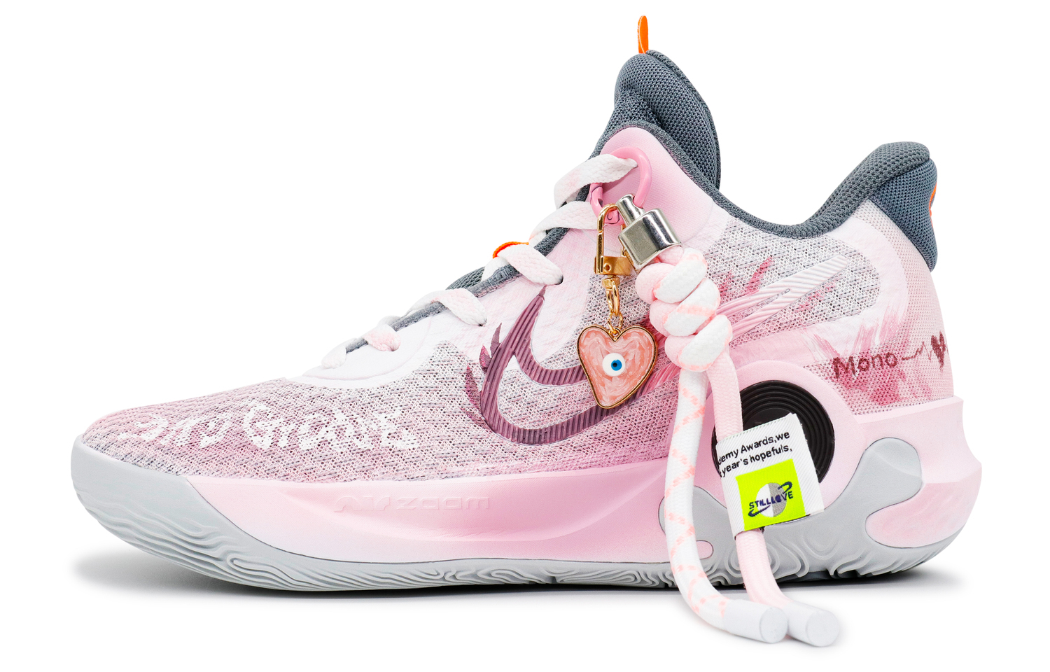 

Nike Кроссовки баскетбольные KD Trey 5 IX KD EP с амортизацией, ударопрочные, сверхлегкие, мид-топ, унисекс, бело-розовые, цвет White Pink