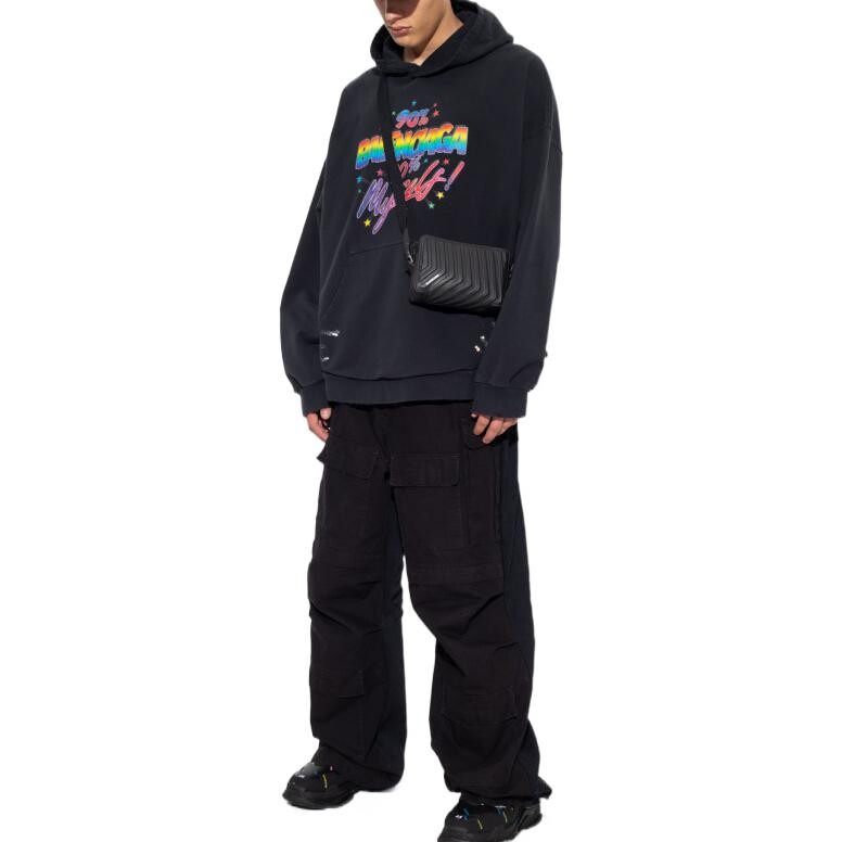 Толстовка мужская Balenciaga Oversize, черный — фото 3