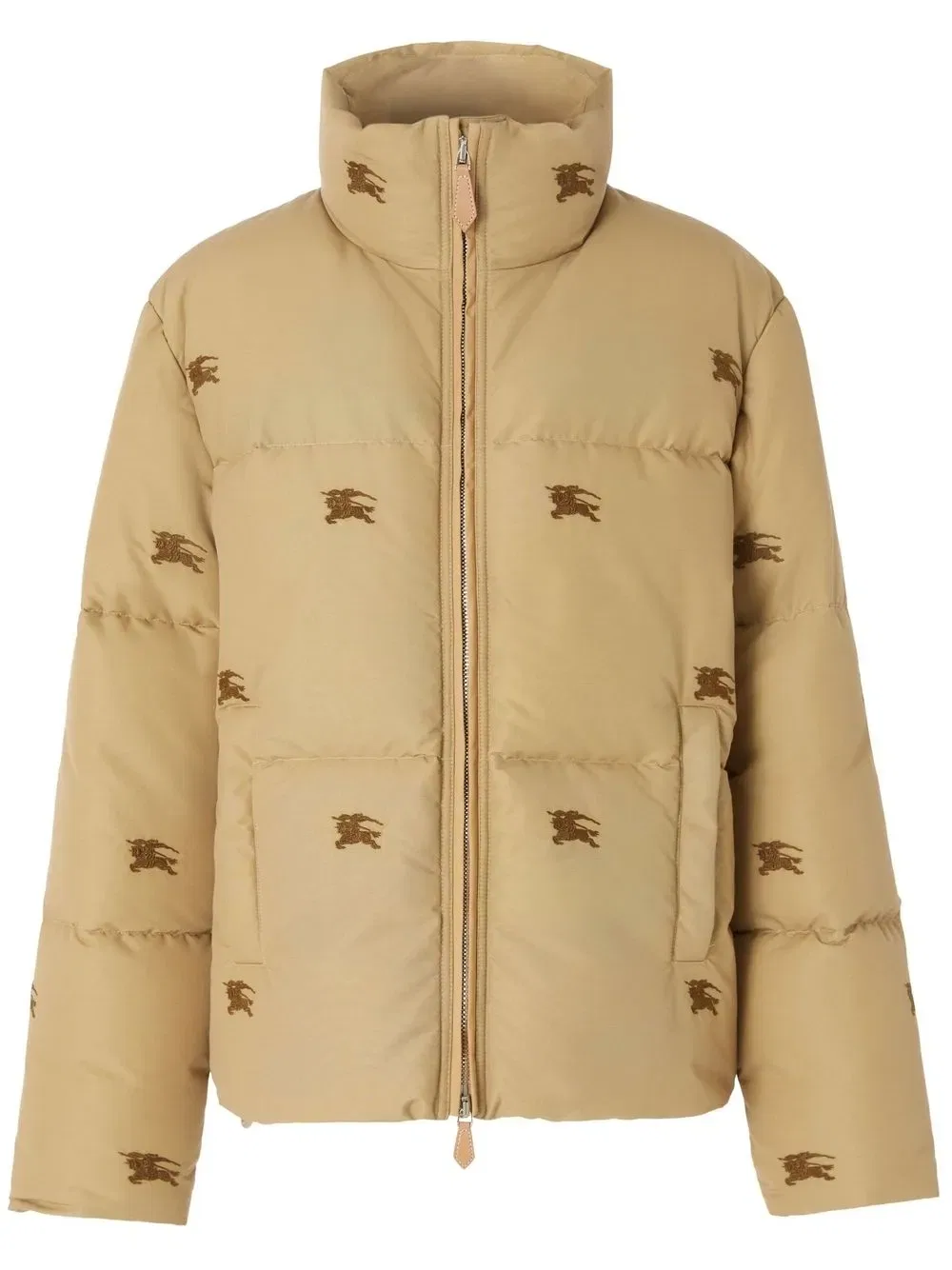 Пуховая куртка Burberry с вышитым логотипом, нейтральный