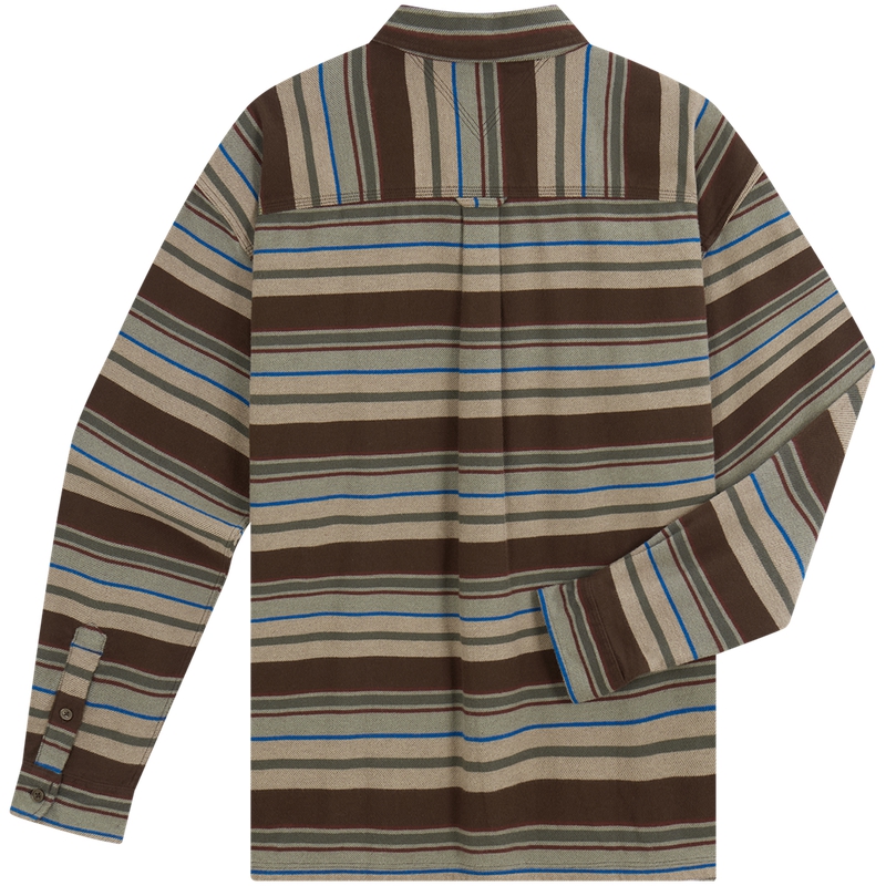 Tommy Hilfiger Рубашка мужская Brown Stripes GS7 Lapel Moderate Others — фото 2
