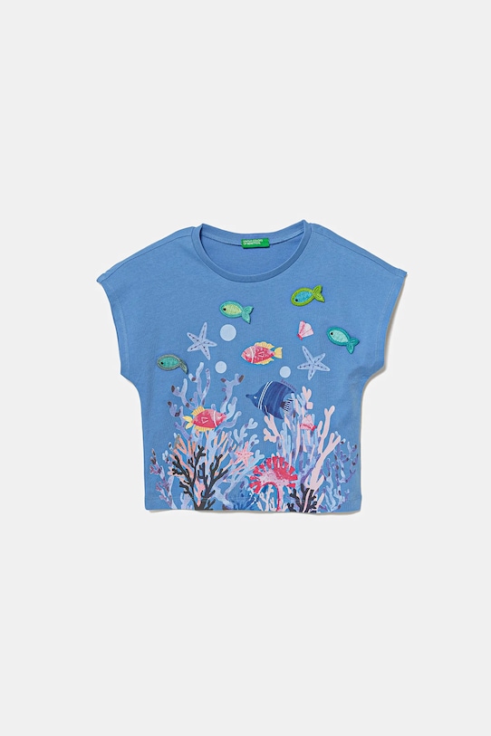 

Детская хлопковая футболка United Colors Of Benetton, синий