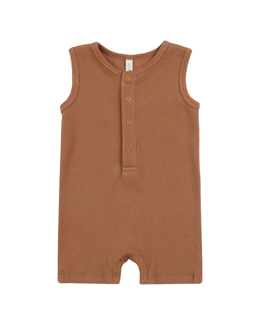 

Quincy Mae ребристый комбинезон Henley, цвет clay