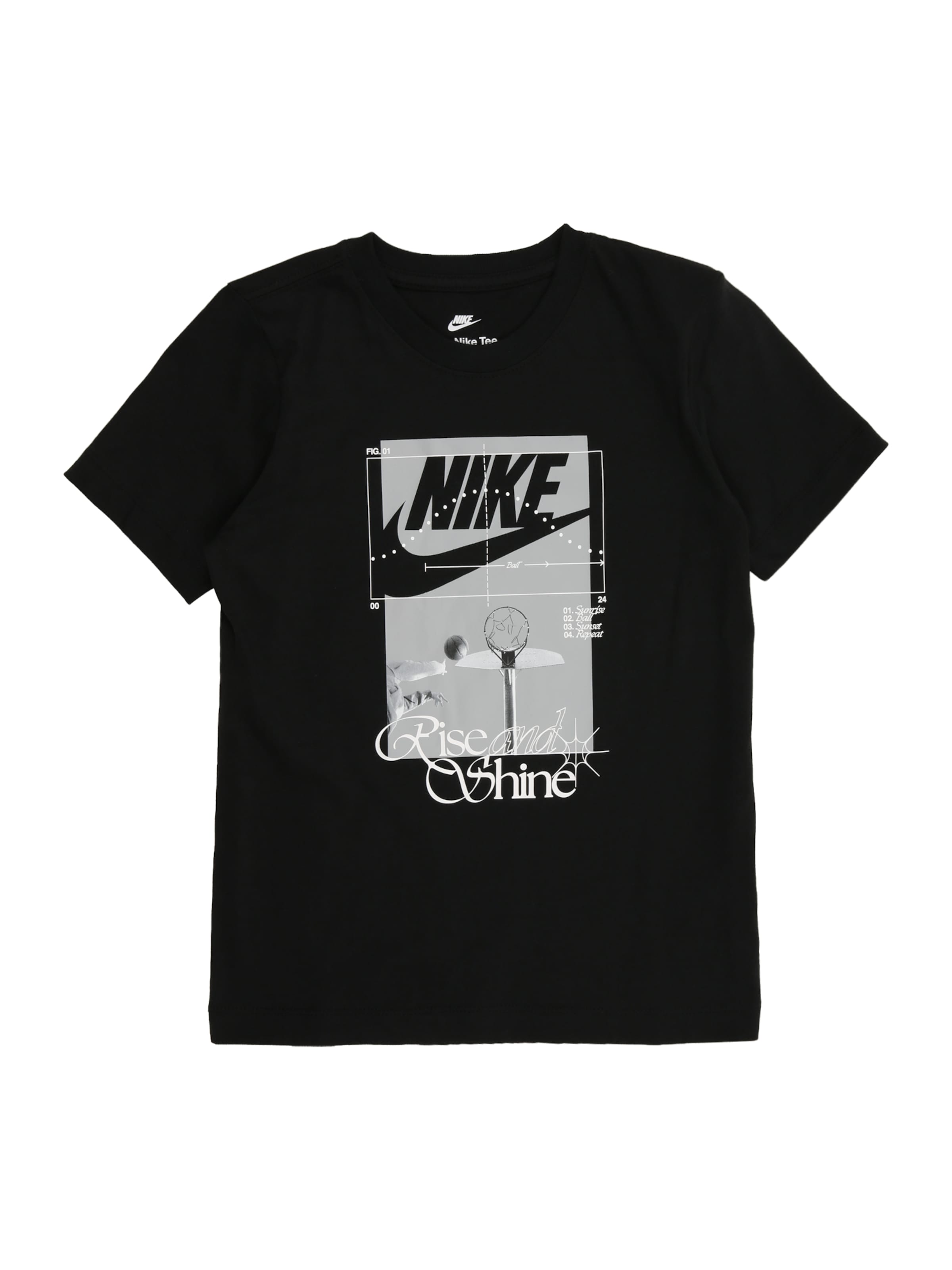 

Nike Sportswear Футболка 'RISE AND SHINE' в черном цвете