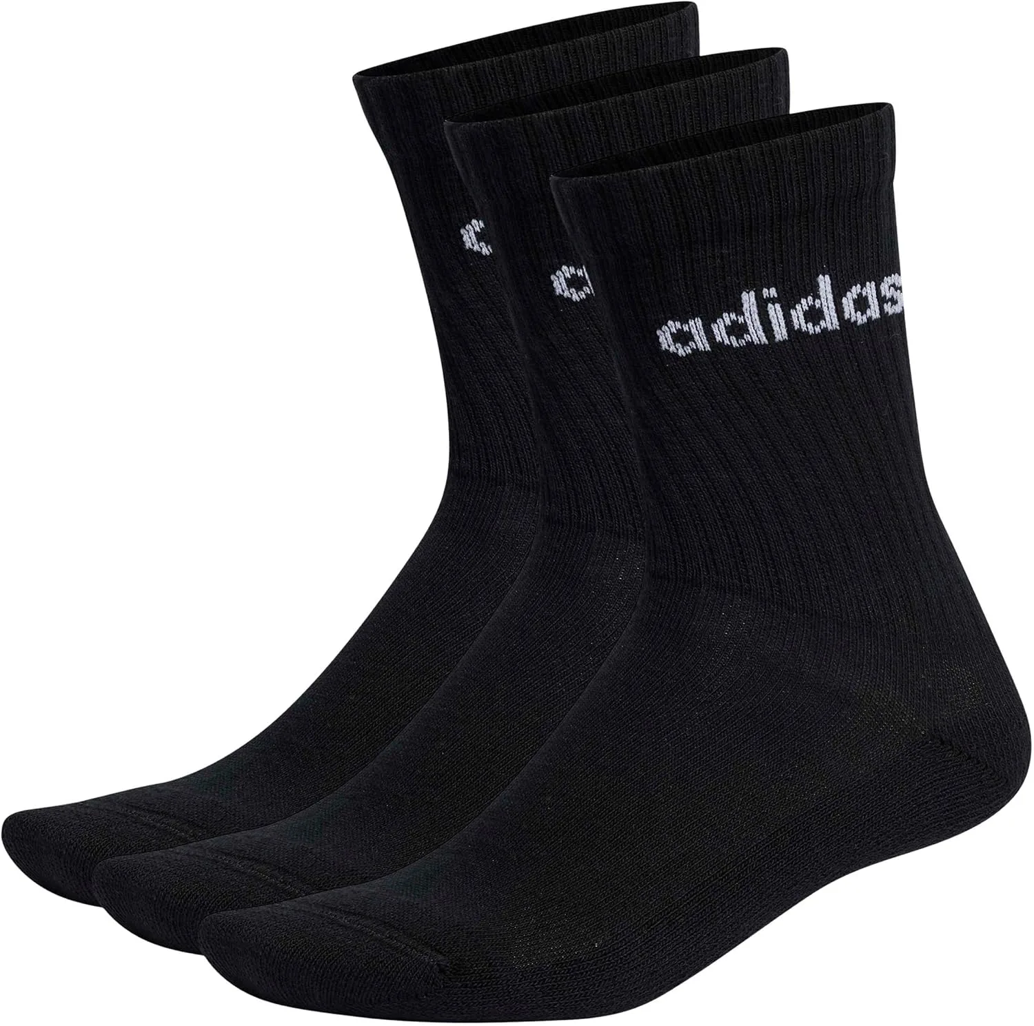 Adidas Линейные носки с мягкой подкладкой, 3 пары, унисекс, черный