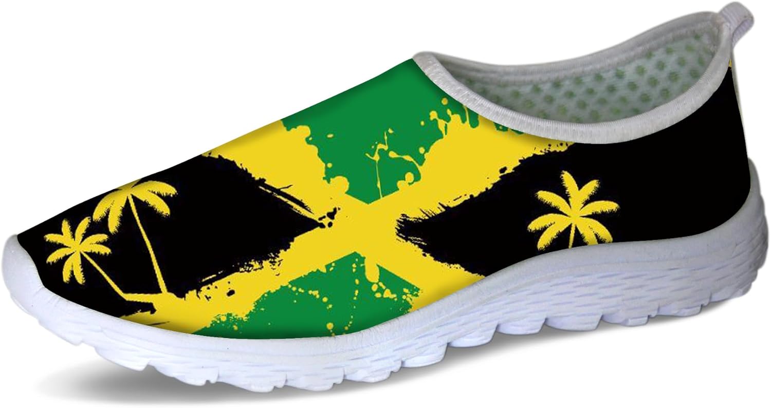 

Слипоны с принтом морской черепахи в стиле тай-дай Forchrinse для женщин и мужчин, дышащие и легкие прогулочные и медицинские туфли из сетки, Jamaican Palm