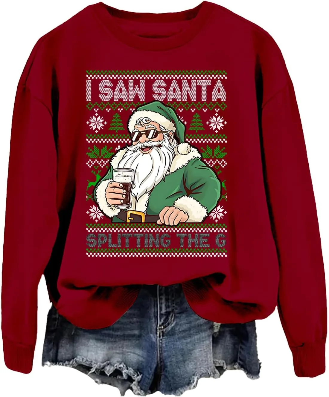 

Толстовка с принтом "Я видел Санту, пьющего пиво" Yuisi Doxn