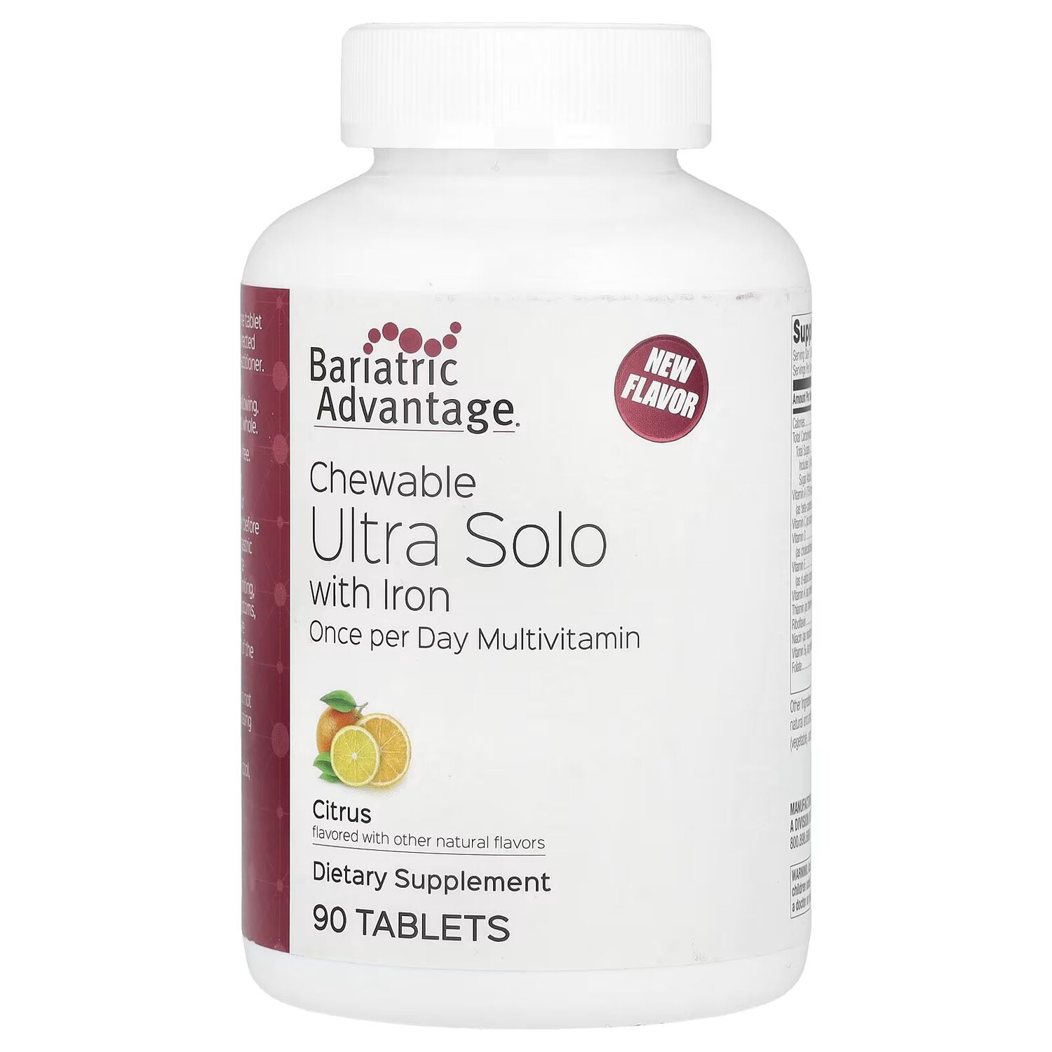 

Жевательные таблетки Ultra Solo с железом, цитрусовые, 90 таблеток Bariatric Advantage