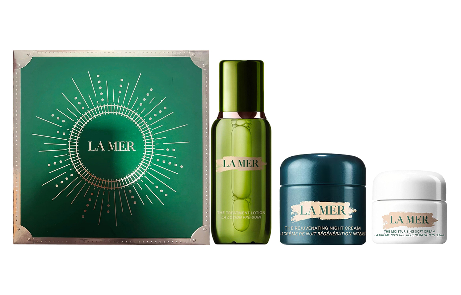 

Дневной и ночной набор для ухода за кожей подтягивающий, увлажняющий, восстанавливающий 150мл+30мл+15мл LA MER, Three-Piece Set: Repairing Essence Water 150ml+Miracle Night Cream 30ml+Miracle Velvet Cream 15ml