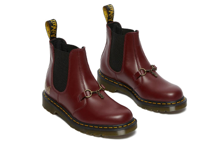 Мужские ботинки челси Dr.Martens 2976 с декоративной пряжкой, вишнево-красный — фото 3