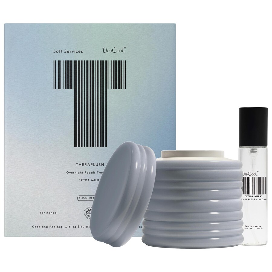

Soft Services x DedCool - Подарочный набор: крем для рук с ретинолом Theraplush “Xtra Milk” и парфюмерный спрей в дорожном формате Soft Services