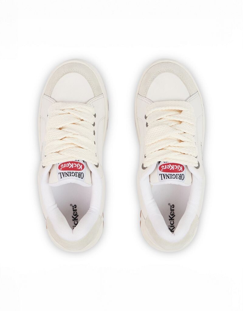 Белые кожаные кроссовки Kickers 70 Lo — фото 3