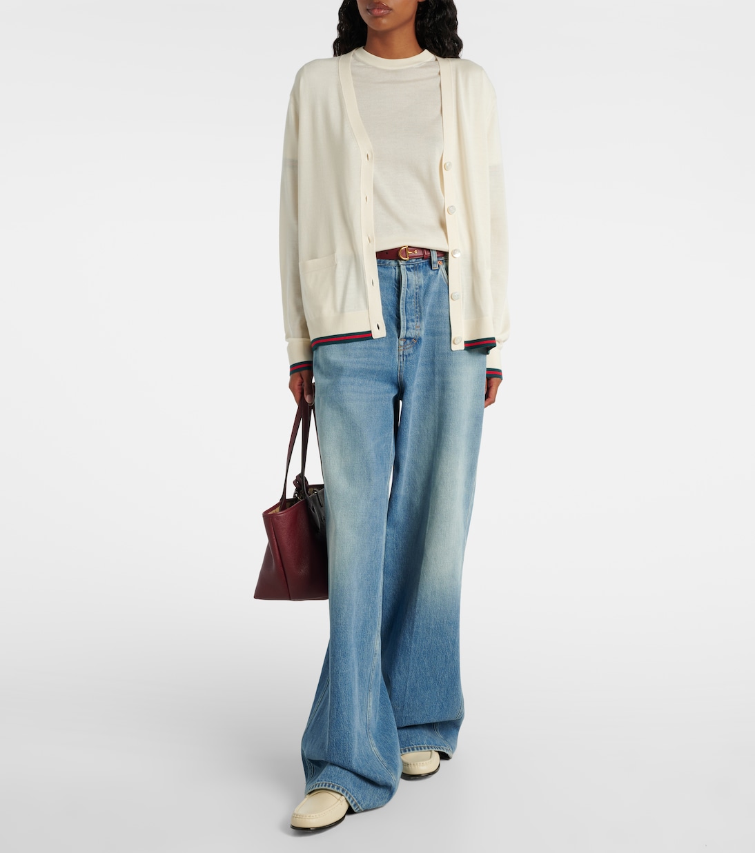 Кардиган из кашемира и шелка Gucci, White/Mc — фото 2