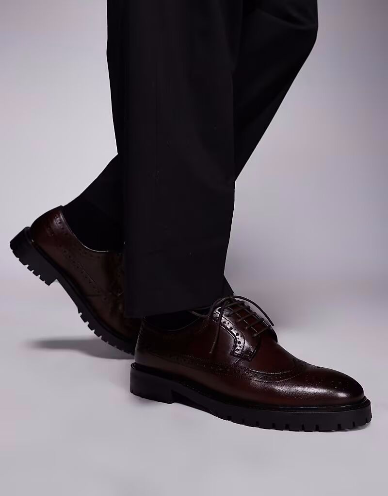 

Туфли-броги Walk London James из коричневой кожи