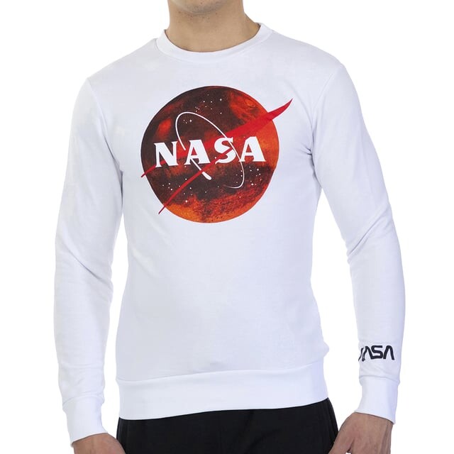 

Mars12S мужская базовая толстовка с круглым вырезом и длинными рукавами Nasa, белый