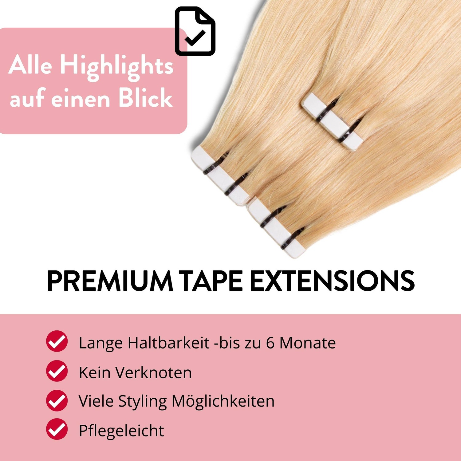 Накладные волосы tape extensions premium echthaar #9/0 lichtblond Hair2Heart, 40cm, количество 1 шт. — фото 3
