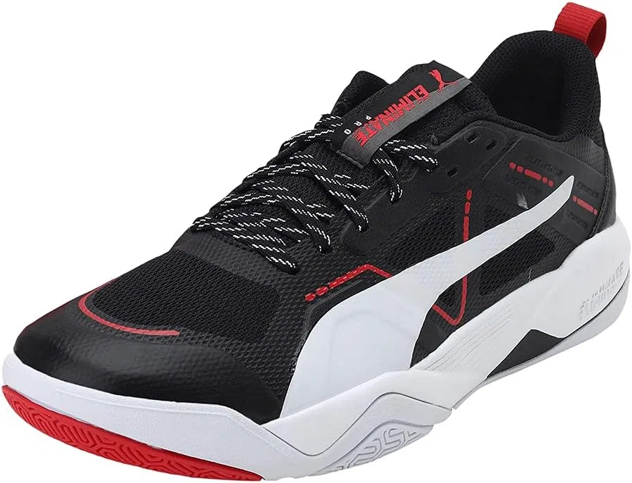 Унисекс кроссовки PUMA Eliminate Pro для игры в помещении, Black Puma Black Puma White High Risk Red