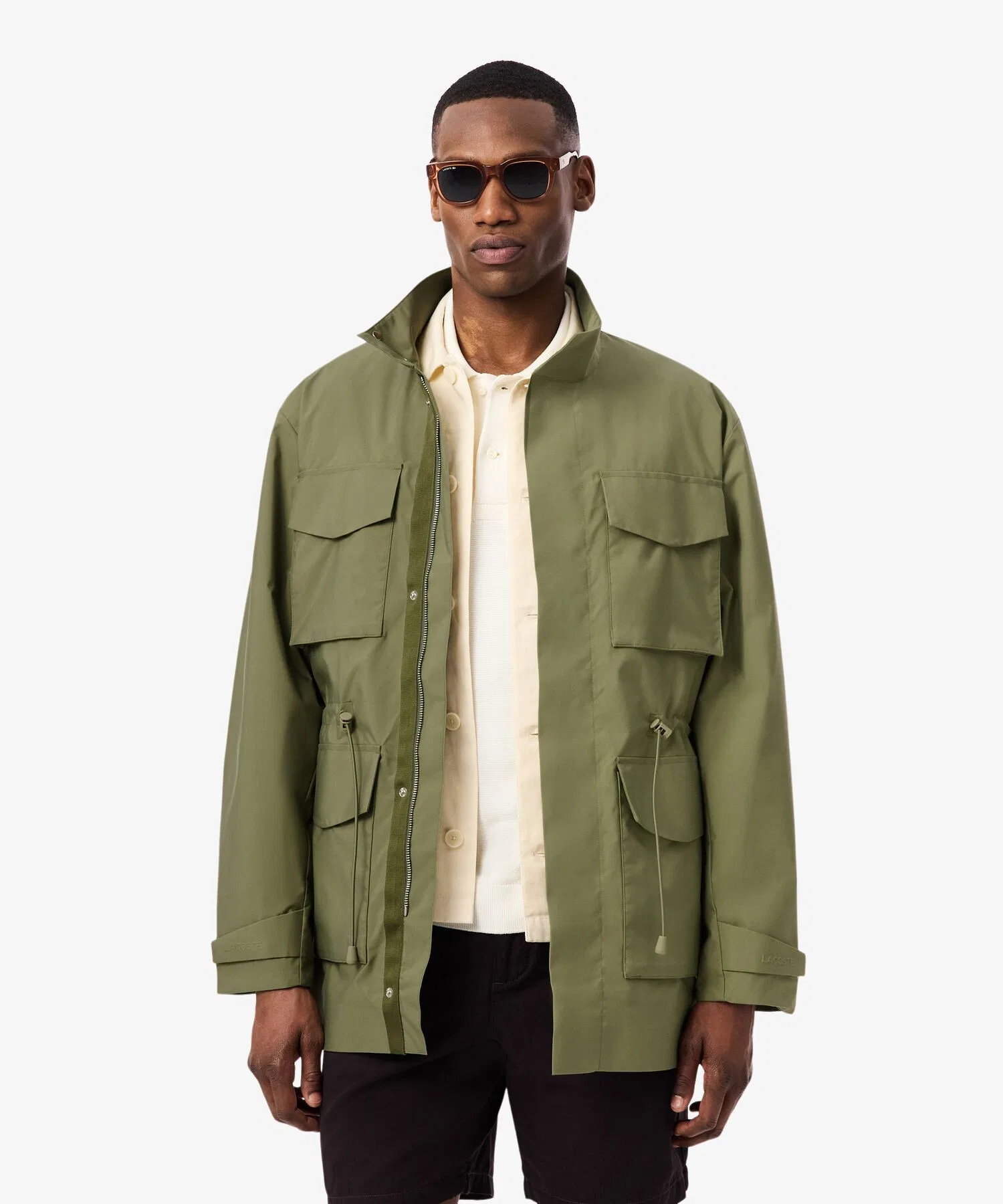 Мужская милитари-куртка LACOSTE M-65, полиэстер, зелёный мох