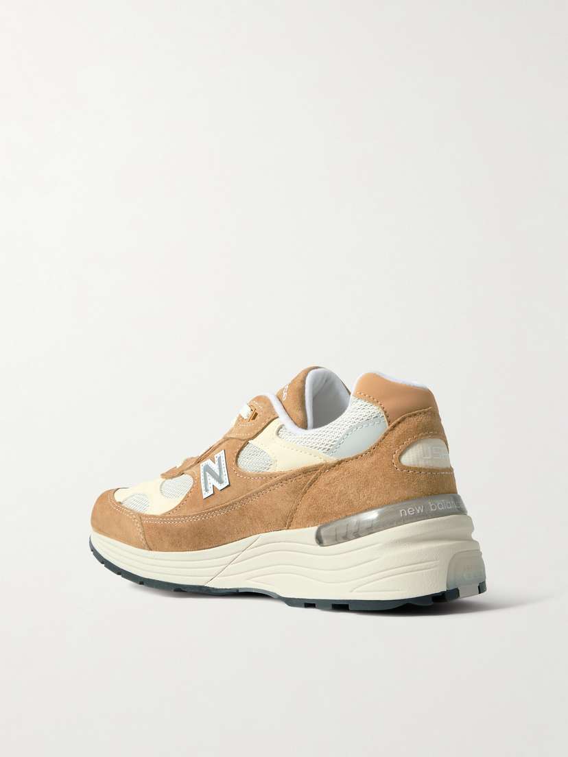 Кроссовки 992 core из замши, кожи и сетки New Balance, бежевый — фото 2