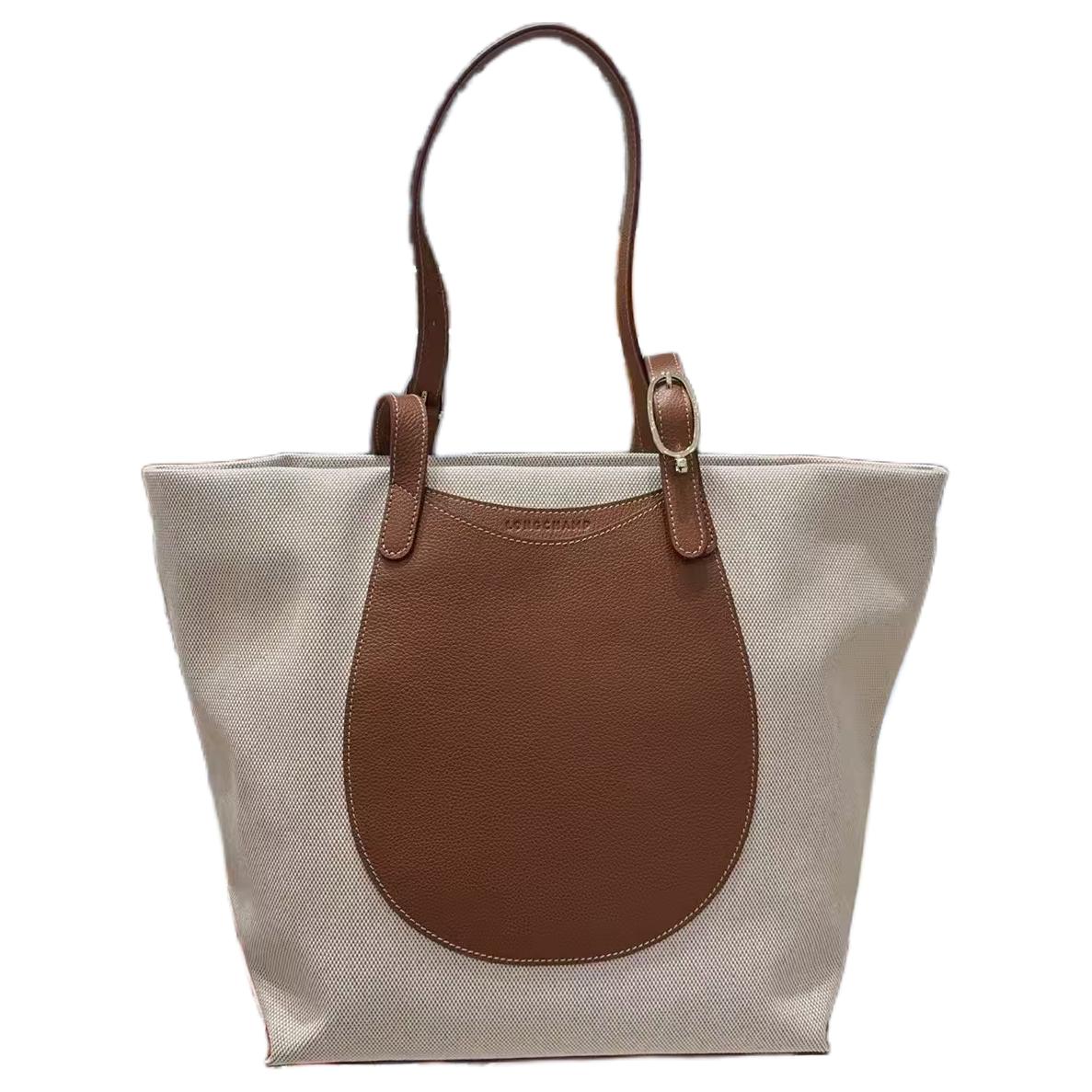 

Сумка-тоут Le Foulonné Spot из хлопкового холста, большая женская сумка через плечо, цвет caramel LONGCHAMP, basic set (bag)