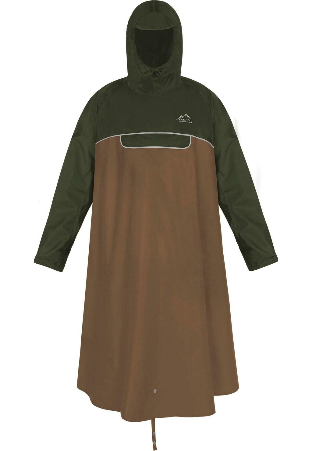 

Парка WASSERDICHTER REGENPONCHO EXTRA LANG MIT ÄRMELN UND BRUSTTASCHE normani Outdoor Sports, коричневый