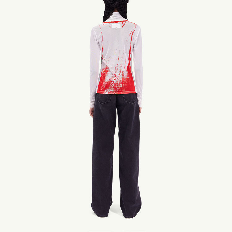 Футболка женская белая/красная Mm6 Maison Margiela — фото 4