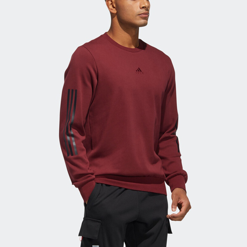 Толстовка Adidas темно-красная — фото 3