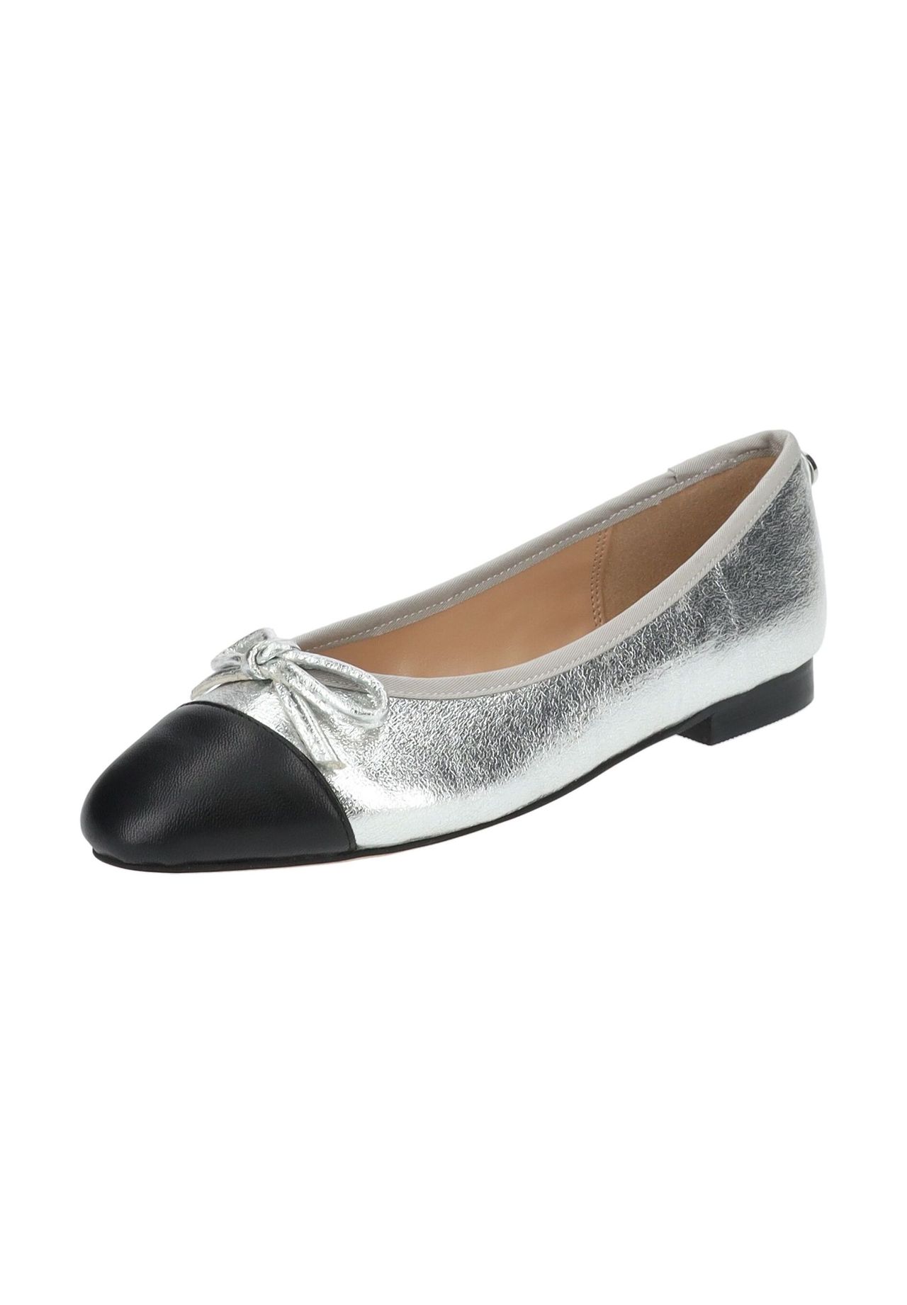 Кожаные/синтетические балетки STEVE MADDEN, серебряный