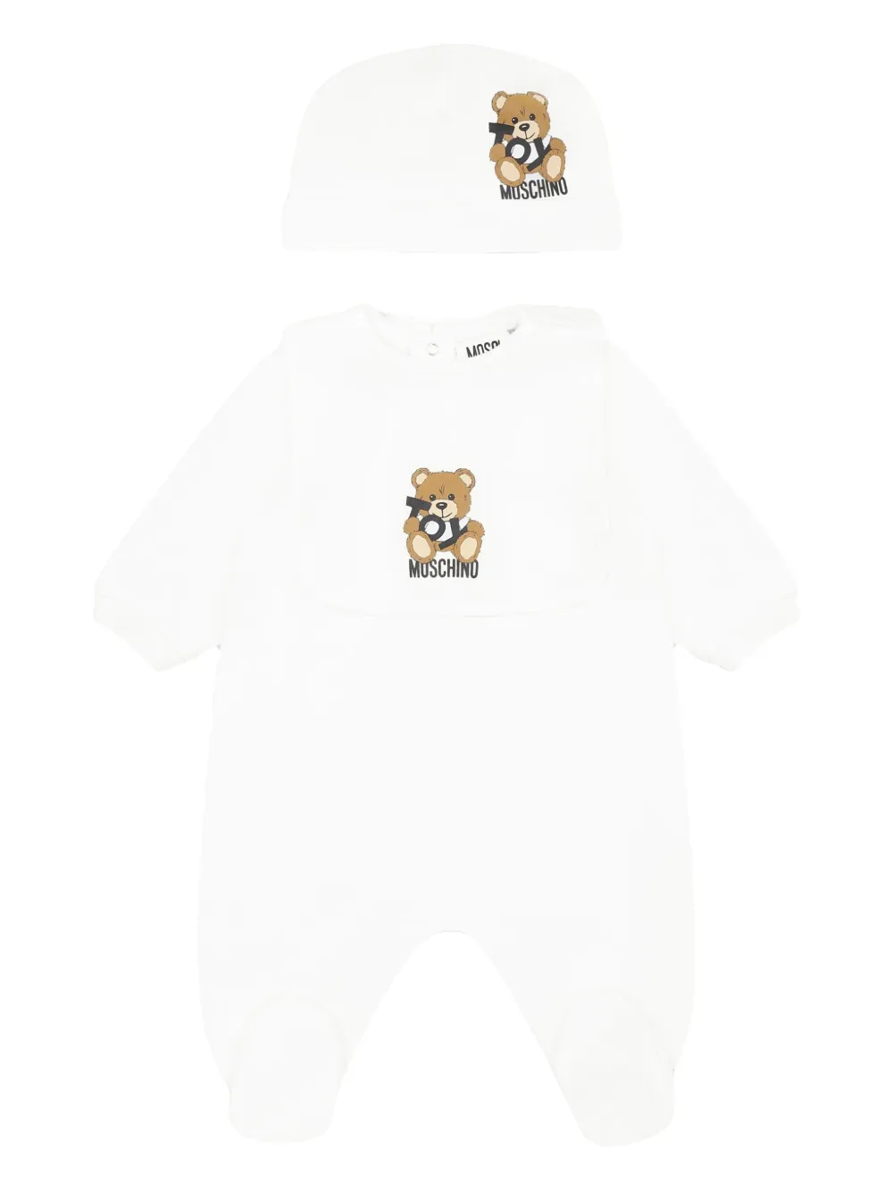 

Комплект из комбинезона и игрушки Moschino Kids, белый