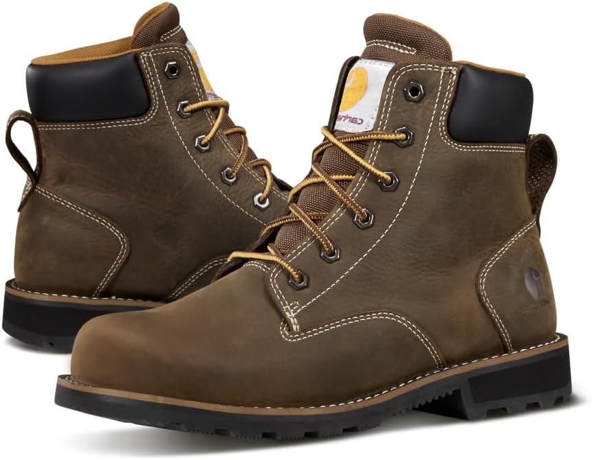 

Женские водонепроницаемые ботинки Carhartt Frontier высотой 6 дюймов - прочный кожаный мягкий носок с амортизирующей стелькой, легкой промежуточной подошвой и нескользящей подошвой для повседневного комфорта, Dark Brown