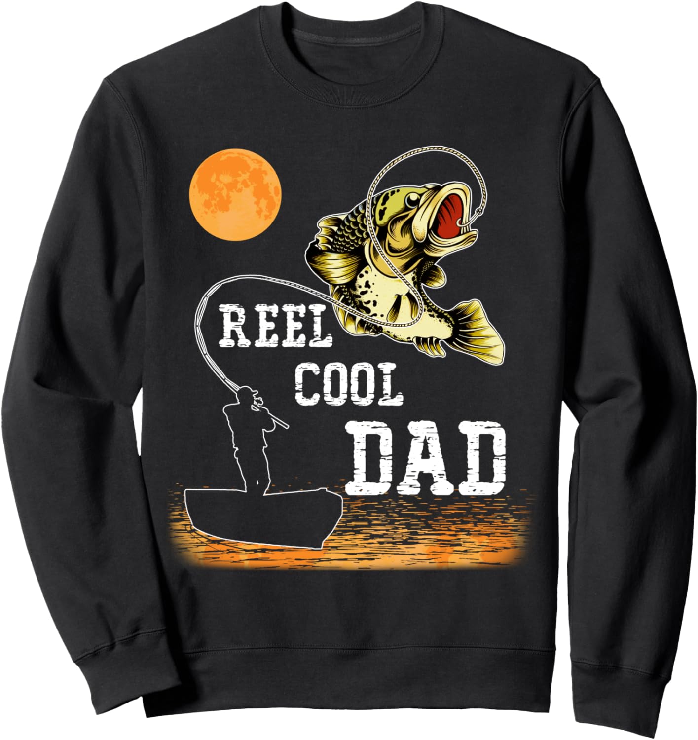 

Толстовка Reel Cool Dad Fisherman Moon Fishing Reel Cool Dad Fisherman Fishing Under The Moon, черный