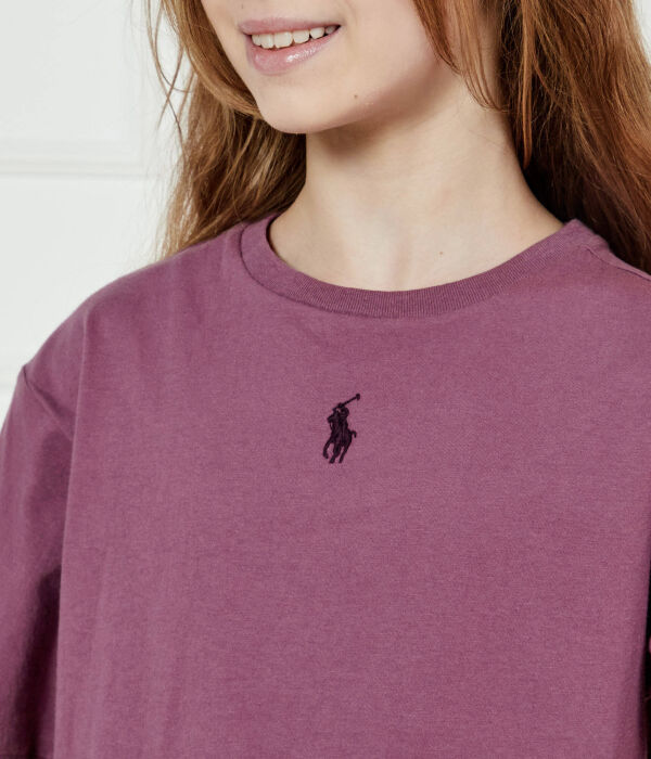 Футболка женская Polo Ralph Lauren короткая, фиолетовый — фото 4