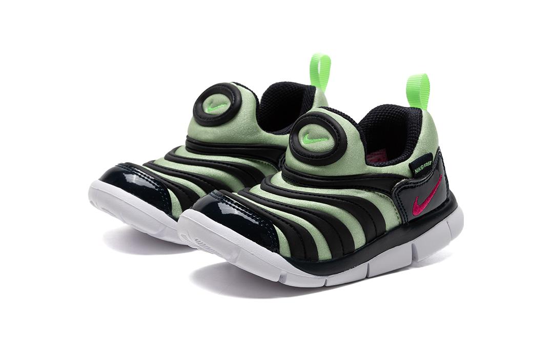 Низкие детские туфли Dynamo Free для младенцев и малышей Nike, черный/зеленый — фото 3