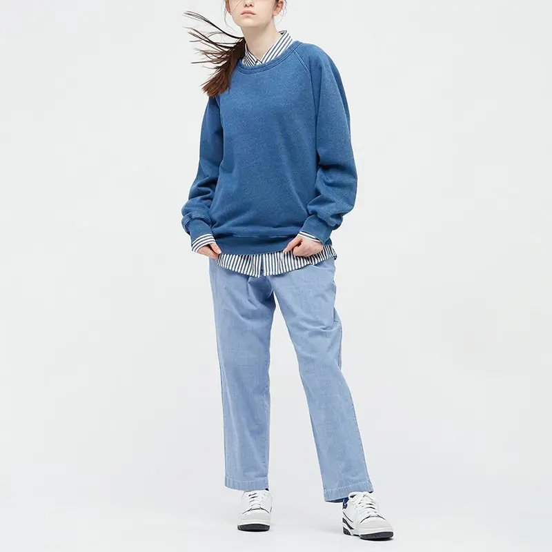 Повседневные брюки унисекс королевского синего цвета Uniqlo, синий — фото 2