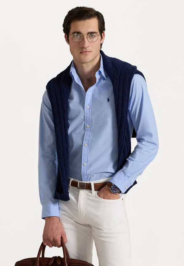 Рубашка из эластичного поплина приталенного кроя Polo Ralph Lauren, Austin Blue — фото 4