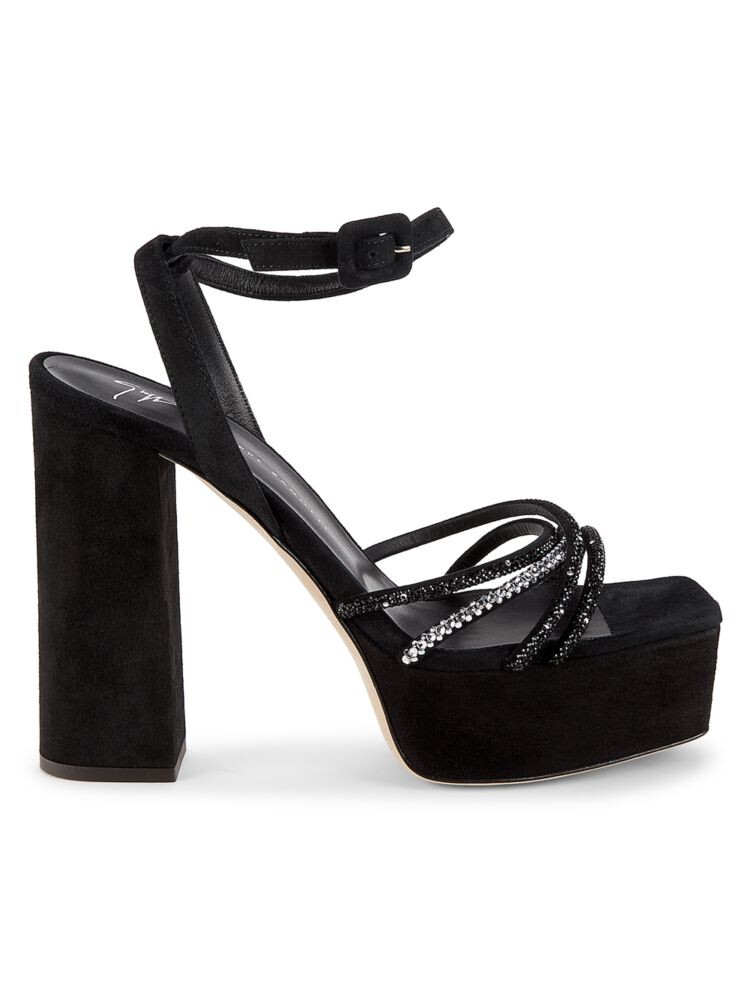 

Замшевые сандалии с кристаллами Giuseppe Zanotti, цвет Nero