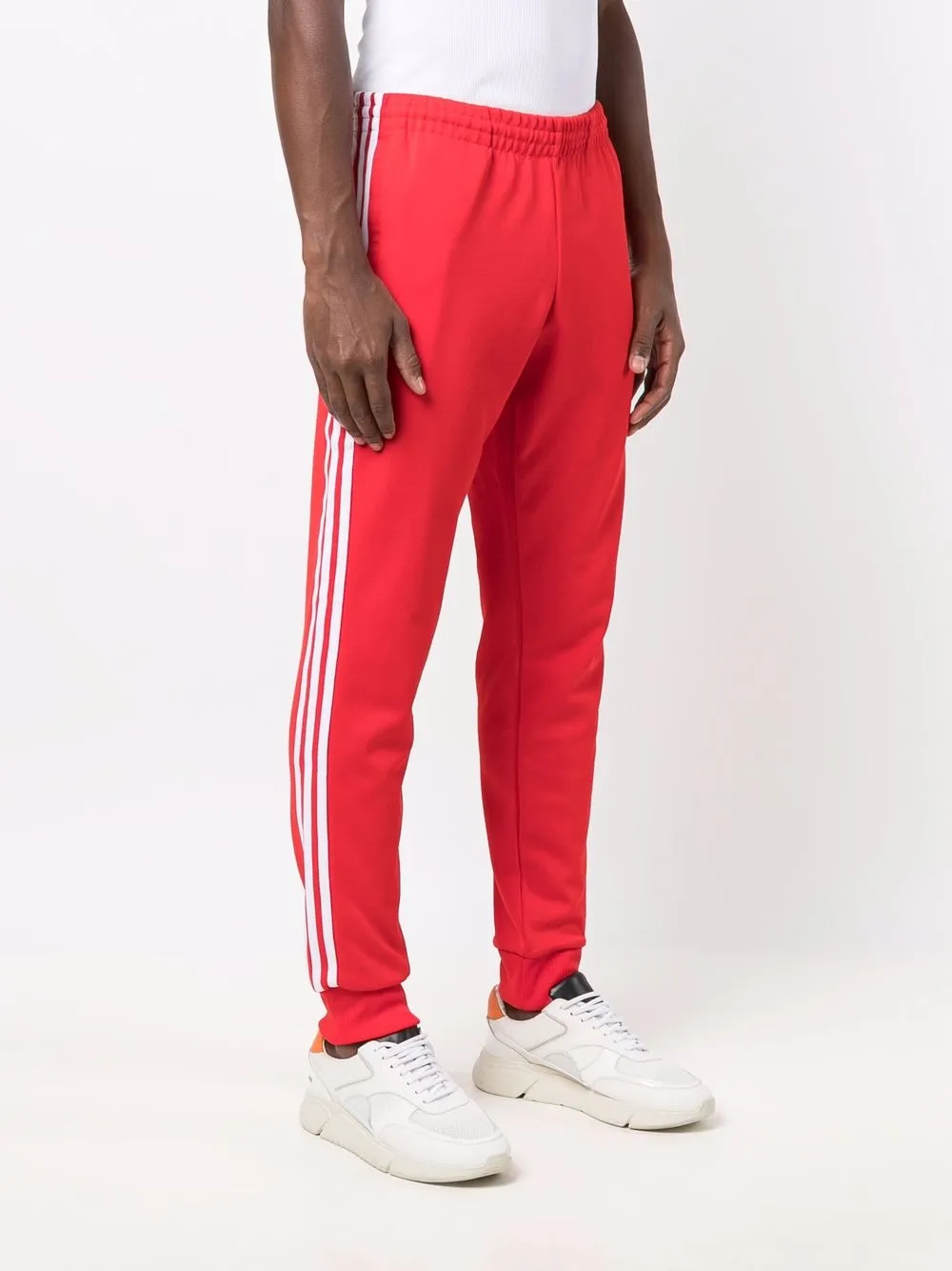 Спортивные брюки с вышитым логотипом adidas, красный — фото 3
